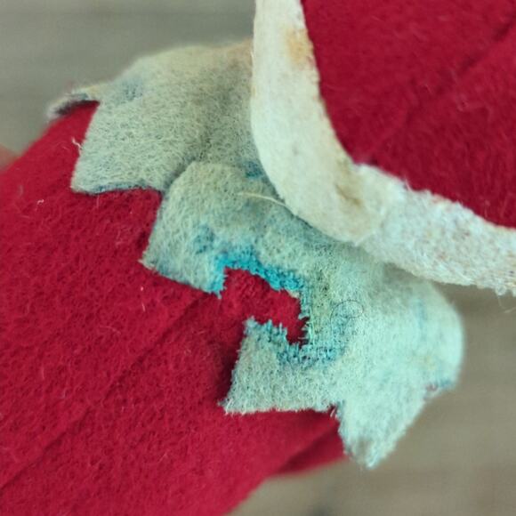 Vintage 1950s MCM Kitschy Red and White Striped Oversized Elf Knee Hugger Japan - Picture 10 of 10